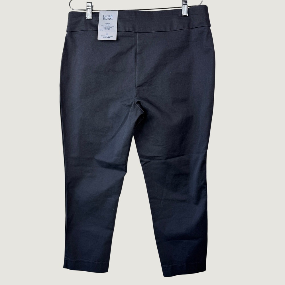 Croft & Barrow Straight Leg Pants 12P Short Gray New Officecore Business Casual - Picture 2 of 8